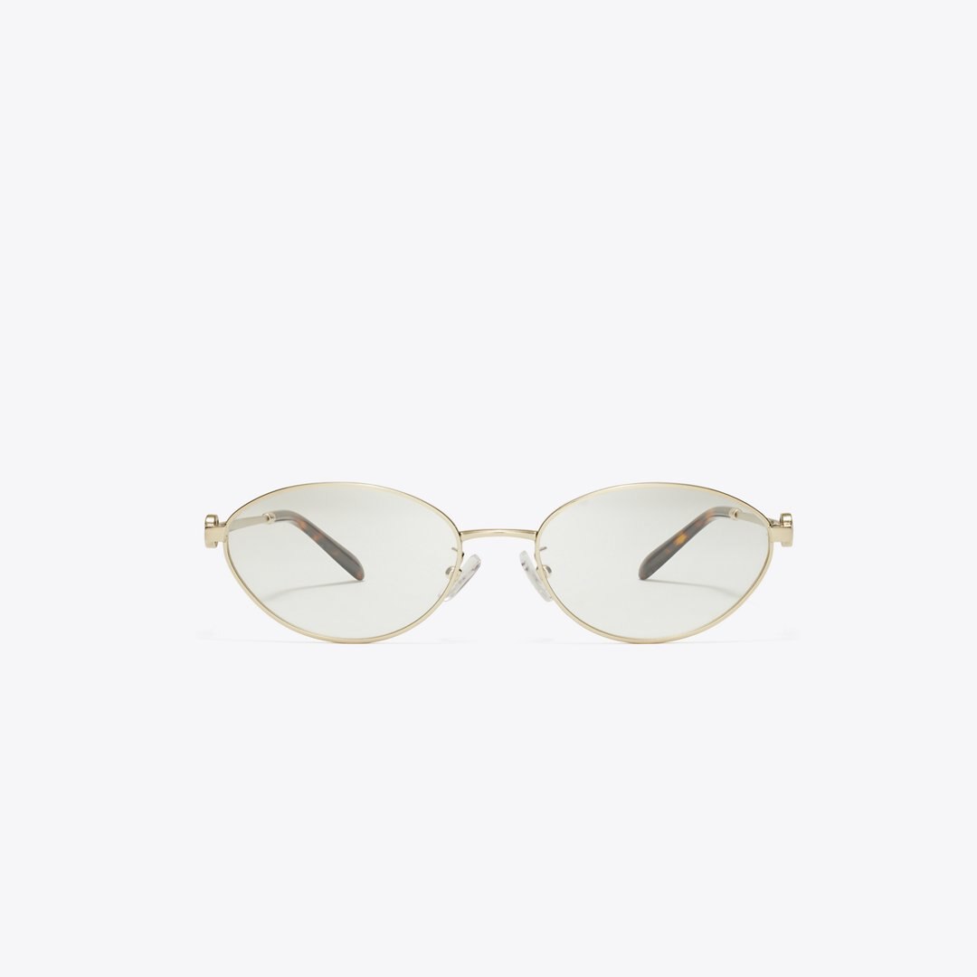 Tory Burch Miller Metal Oval Eyeglasses SHINY LIGHT GOLD