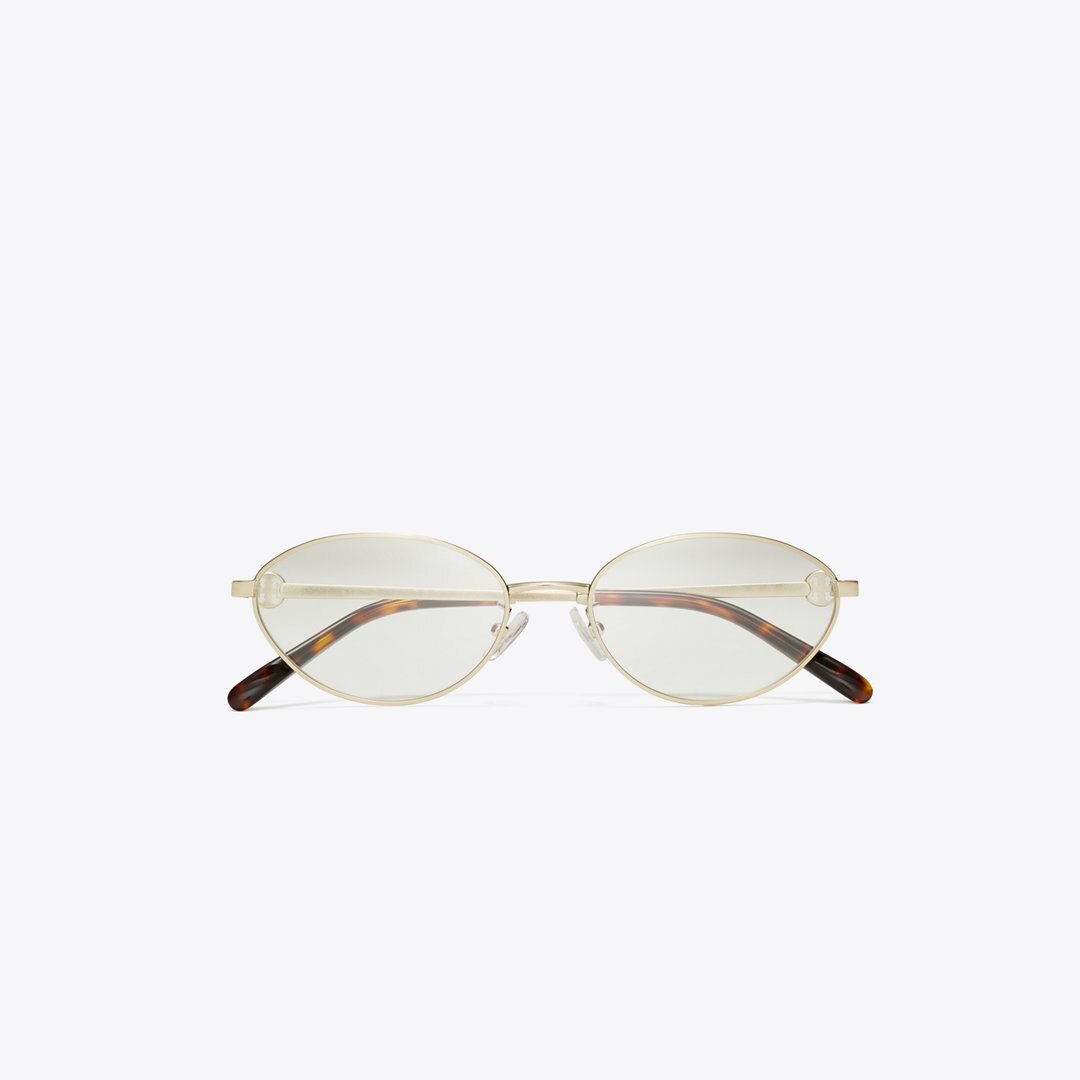 Tory Burch Miller Metal Oval Eyeglasses SHINY LIGHT GOLD