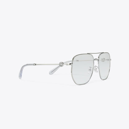 Tory Burch Miller Metal Pilot Eyeglasses SILVER