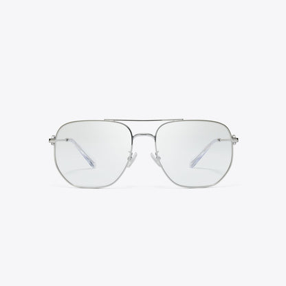 Tory Burch Miller Metal Pilot Eyeglasses SILVER
