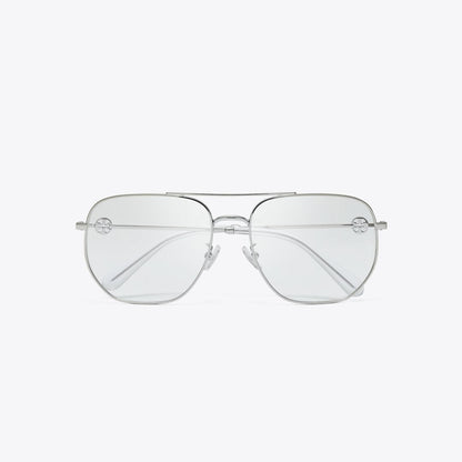 Tory Burch Miller Metal Pilot Eyeglasses SILVER