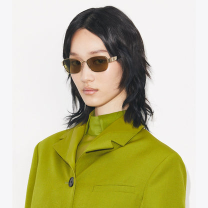 Tory Burch Miller Metal Rectangle Sunglasses SHINY LIGHT GOLD/DARK VIOLET