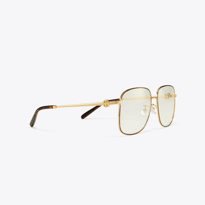 Tory Burch Miller Metal Square Eyeglasses GOLD