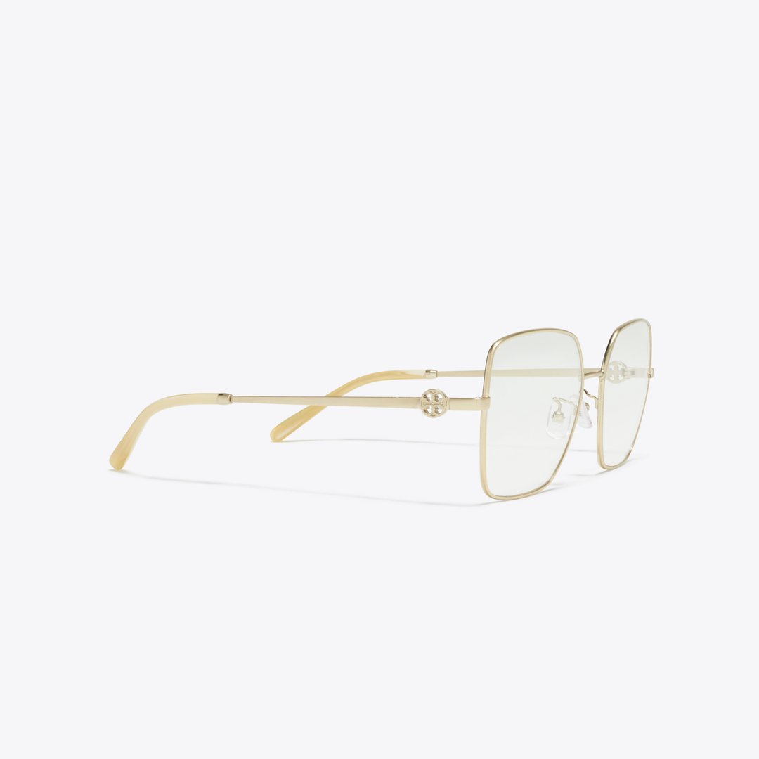 Tory Burch Miller Metal Square Eyeglasses BRUSHED LIGHT GOLD