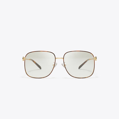 Tory Burch Miller Metal Square Eyeglasses GOLD