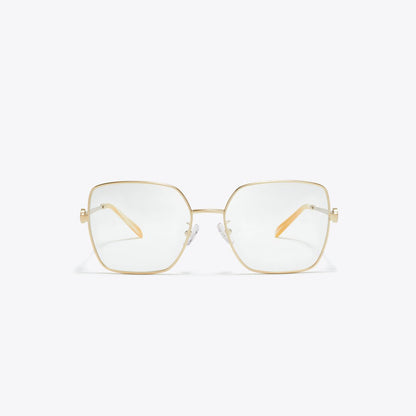 Tory Burch Miller Metal Square Eyeglasses BRUSHED LIGHT GOLD