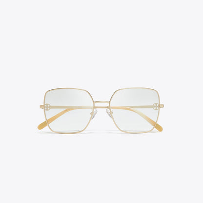 Tory Burch Miller Metal Square Eyeglasses BRUSHED LIGHT GOLD