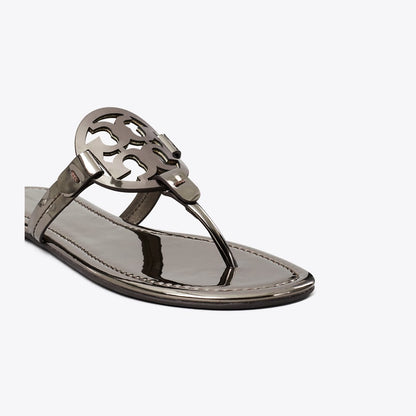 Tory Burch Miller Metallic Sandal SHINY DARK GRAY