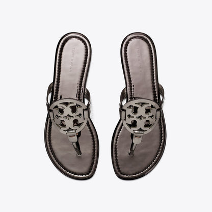 Tory Burch Miller Metallic Sandal SHINY DARK GRAY