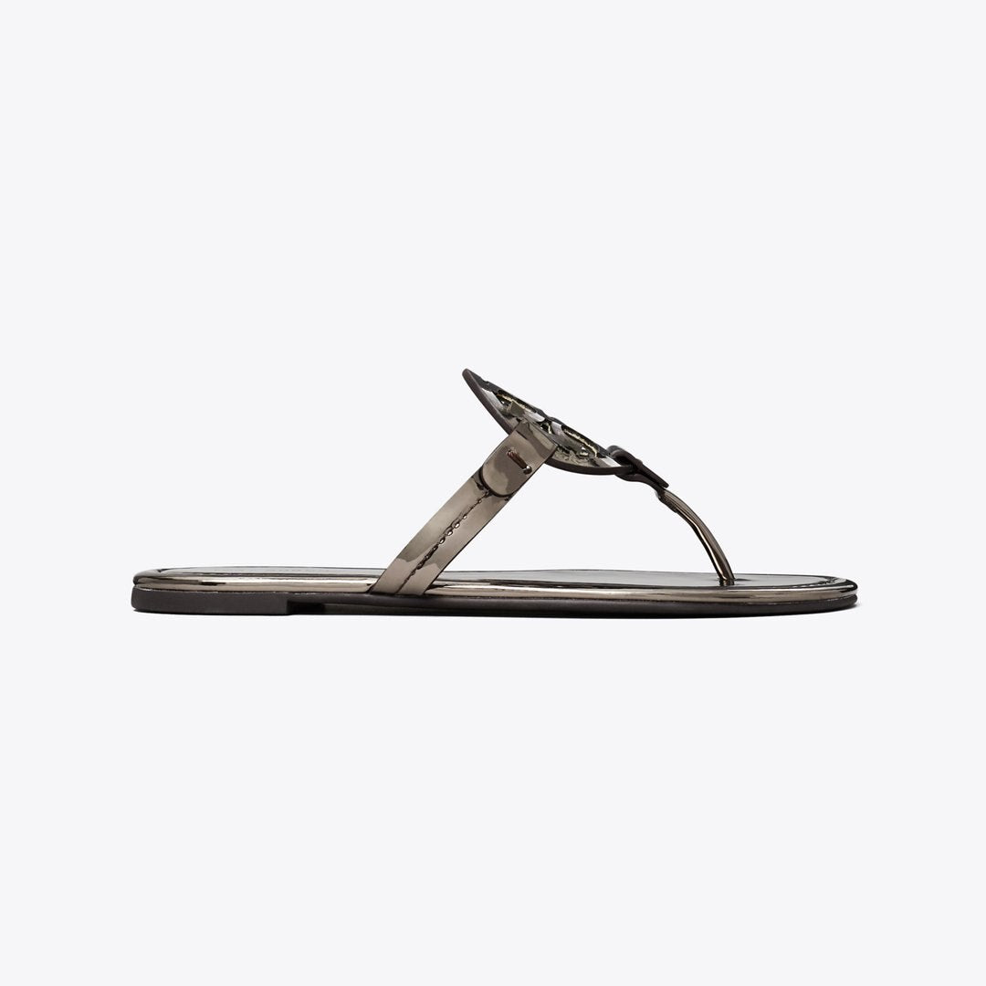 Tory Burch Miller Metallic Sandal SHINY DARK GRAY