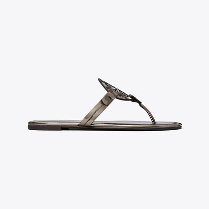 Tory Burch Miller Metallic Sandal SHINY DARK GRAY