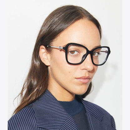 Tory Burch Miller Oversized Butterfly Eyeglasses BLACK/SILVER