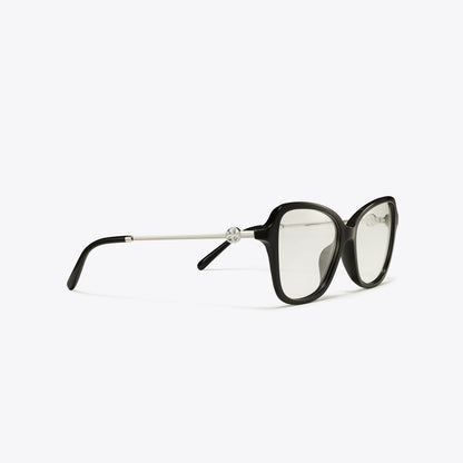 Tory Burch Miller Oversized Butterfly Eyeglasses BLACK/SILVER