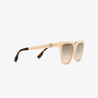 Tory Burch Miller Oversized Square Sunglasses MILKY PINK/BROWN GRADIENT