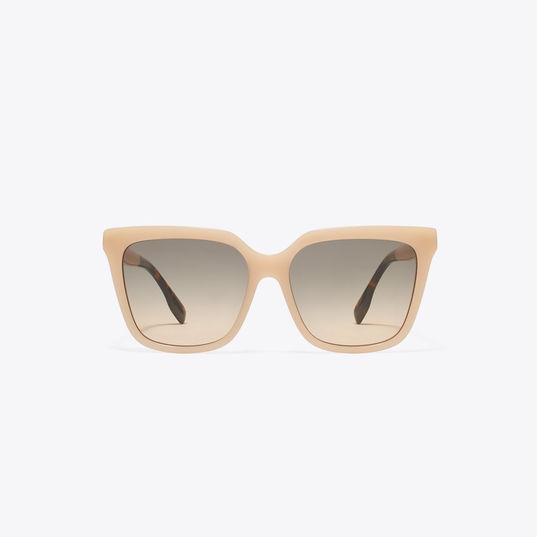 Tory Burch Miller Oversized Square Sunglasses MILKY PINK/BROWN GRADIENT