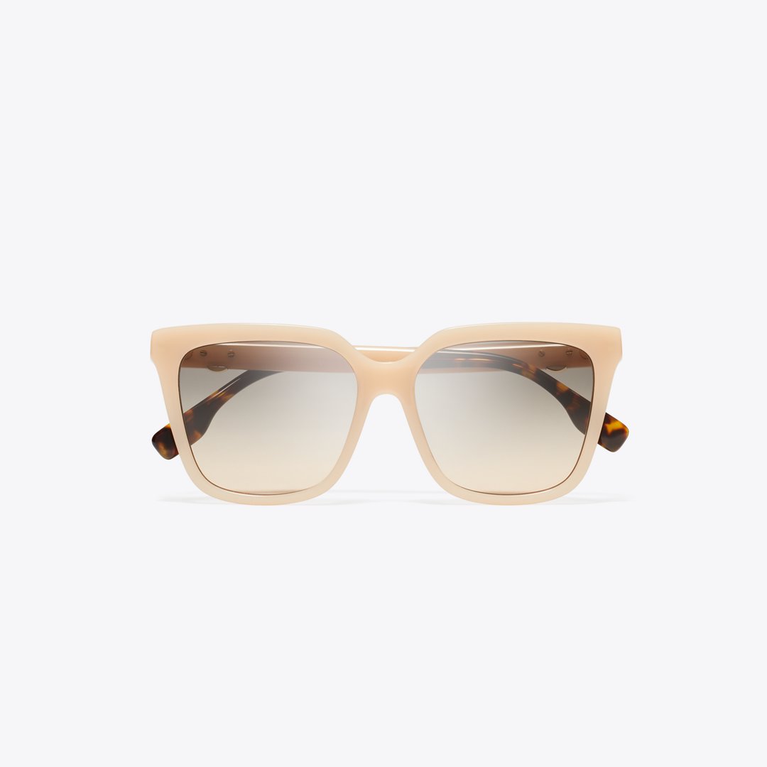 Tory Burch Miller Oversized Square Sunglasses MILKY PINK/BROWN GRADIENT
