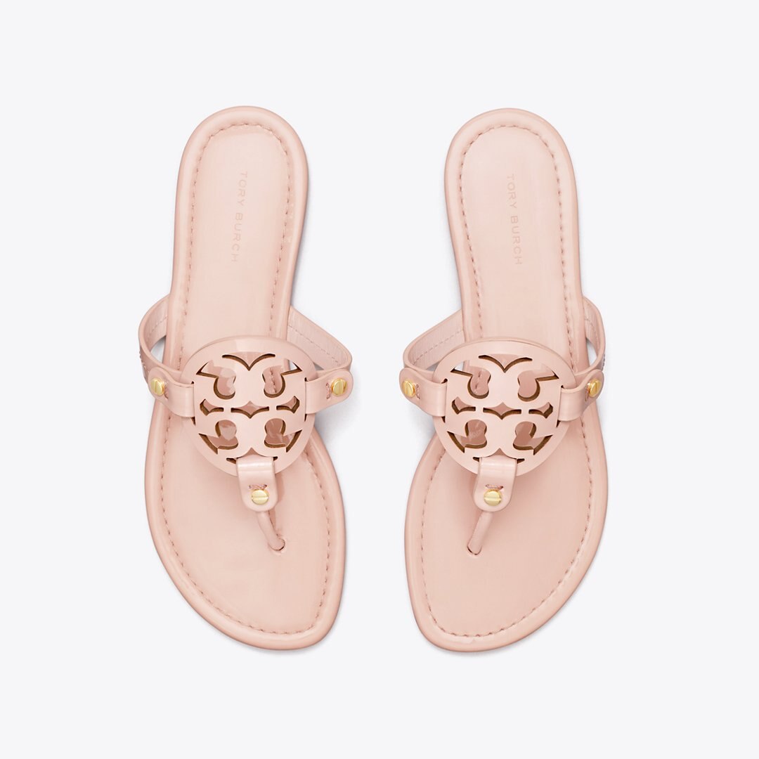 Tory Burch Miller Patent Sandal Seashell Pink