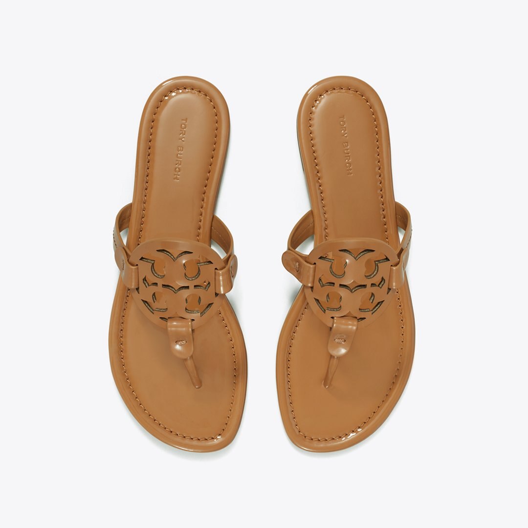 Tory Burch Miller Patent Sandal Tan