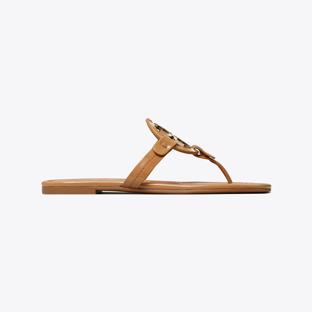 Tory Burch Miller Patent Sandal Tan