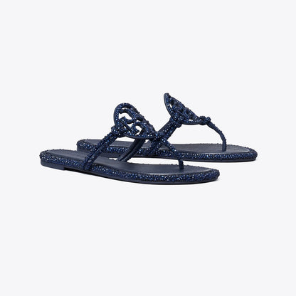 Tory Burch Miller Pav Knotted Sandal NEW NAVY