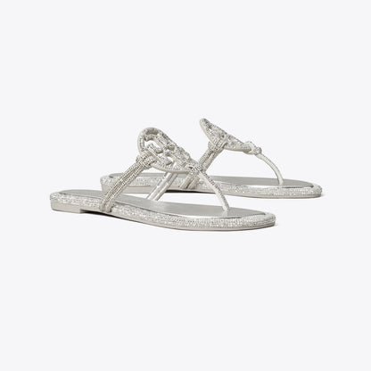 Tory Burch Miller Pav Knotted Sandal SILVER