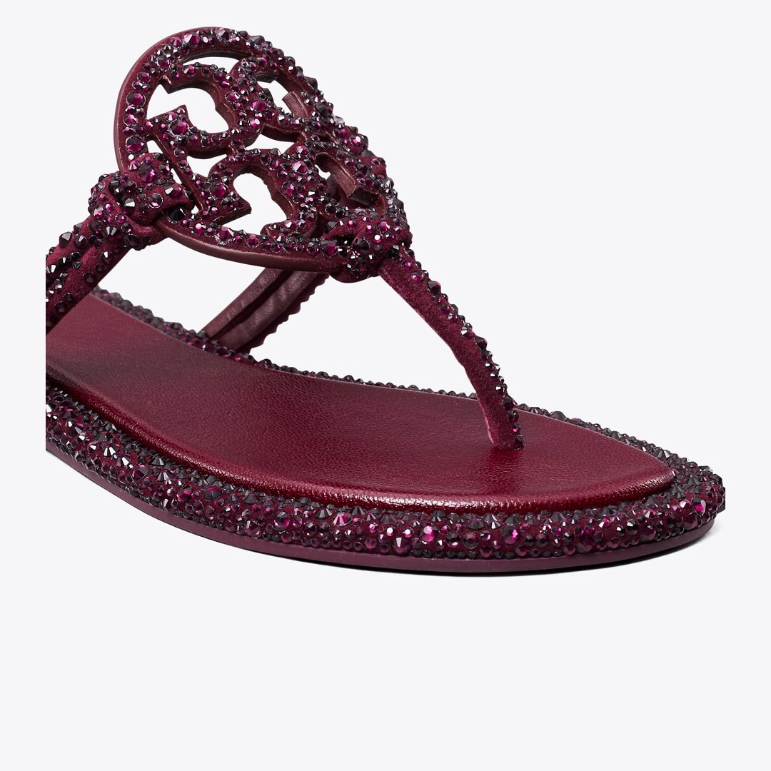 Tory Burch Miller Pav Knotted Sandal DARK CARMINE