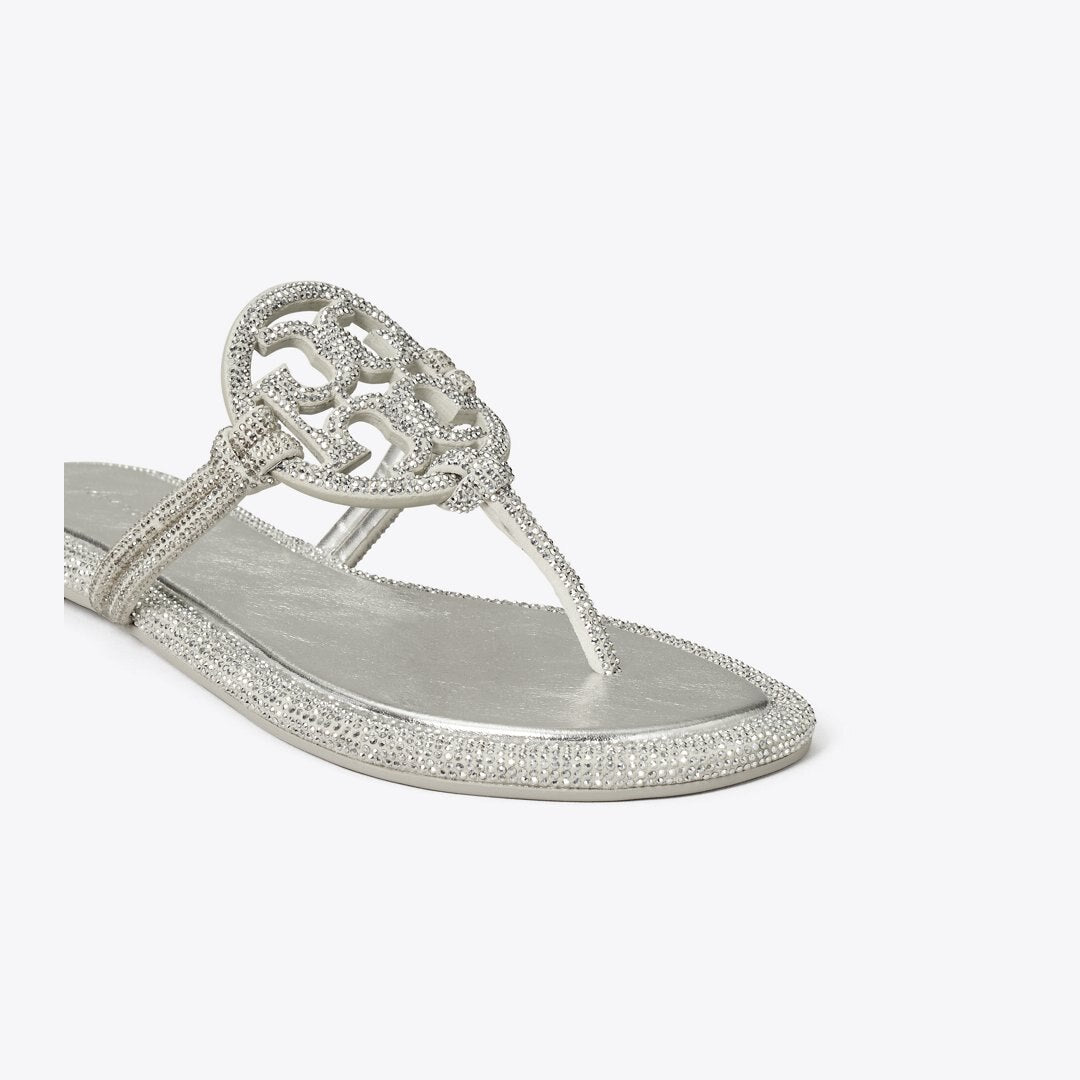 Tory Burch Miller Pav Knotted Sandal SILVER