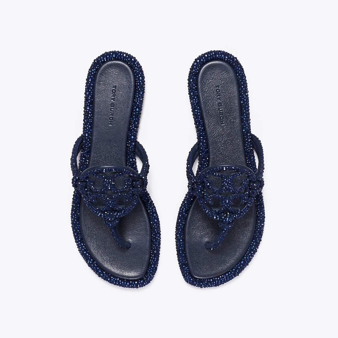 Tory Burch Miller Pav Knotted Sandal NEW NAVY