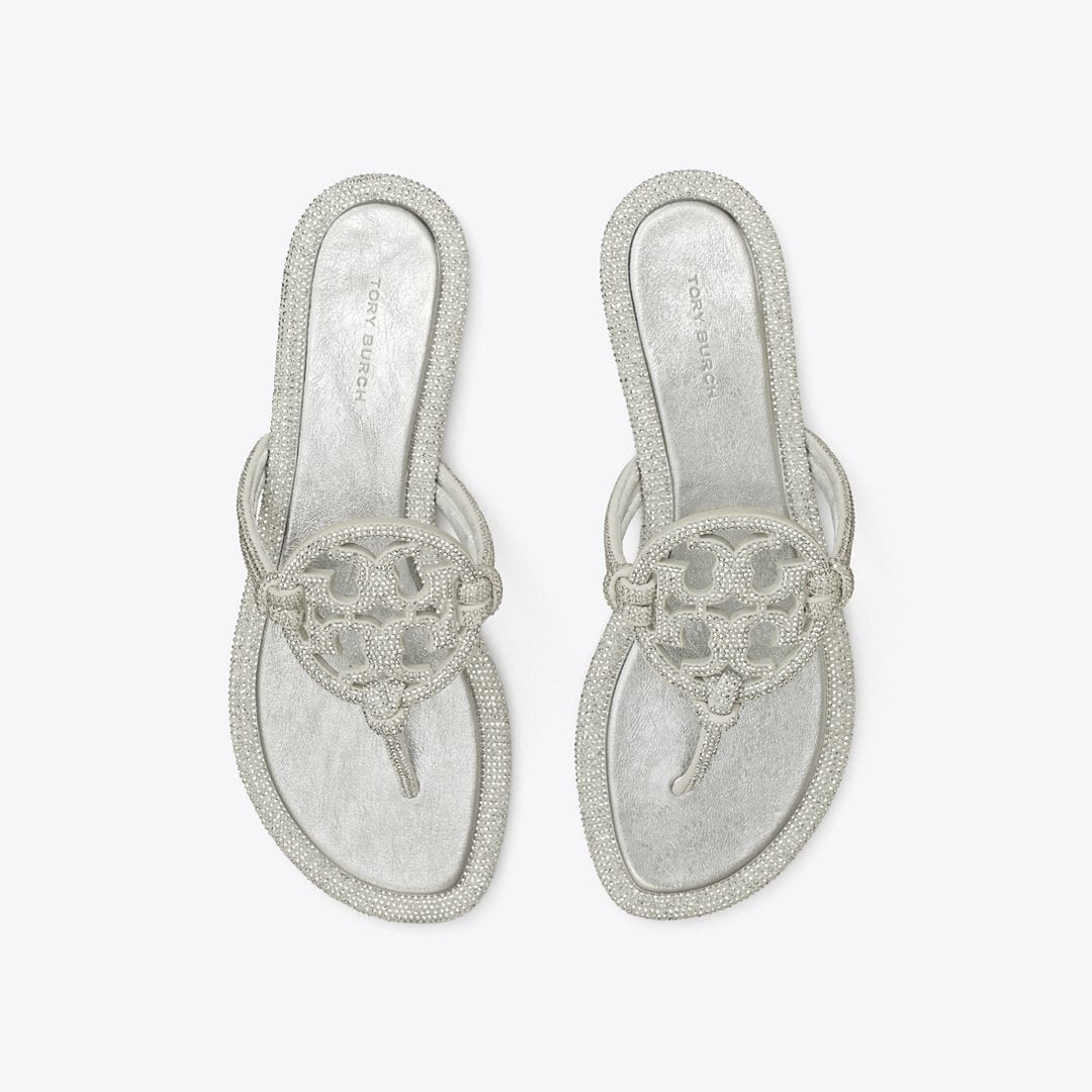 Tory Burch Miller Pav Knotted Sandal SILVER