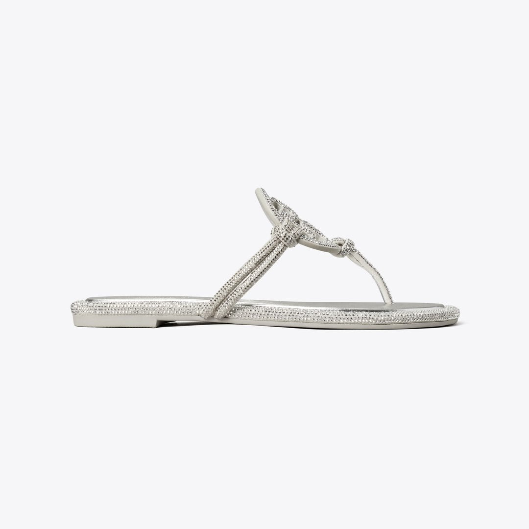 Tory Burch Miller Pav Knotted Sandal SILVER