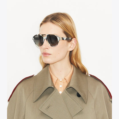 Tory Burch Miller Pilot Sunglasses TRANSPARENT SAGE/ LIGHT GRAY GRADIENT