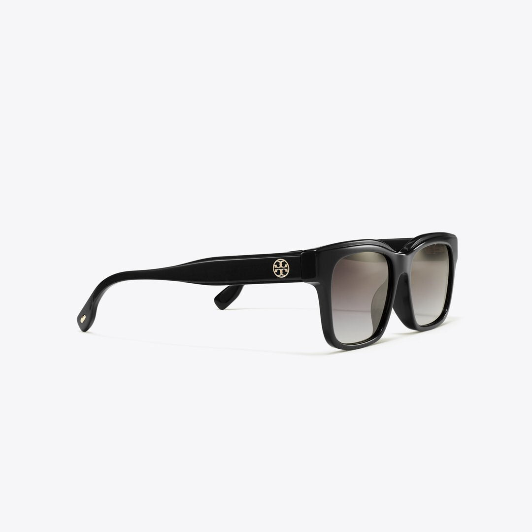 Tory Burch Miller Rectangle Sunglasses BLACK/GREY GRADIENT