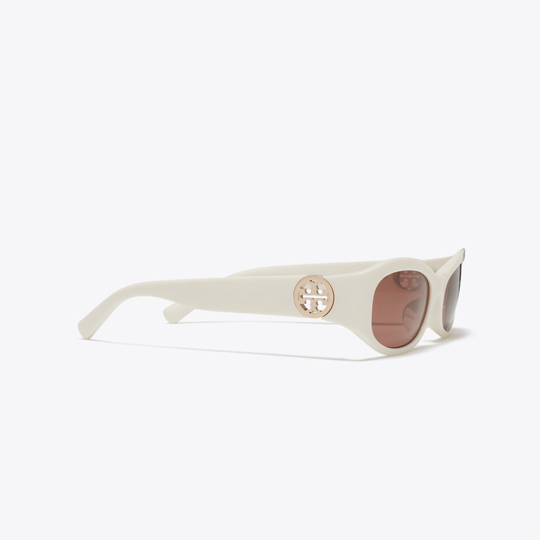 Tory Burch Miller Rectangle Sunglasses BONE/LIGHT BROWN