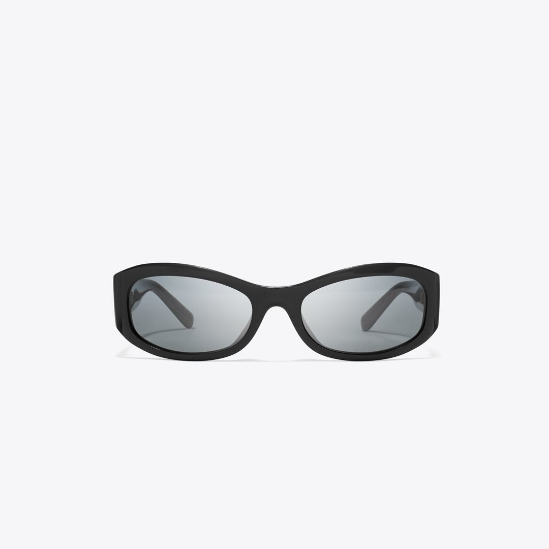 Tory Burch Miller Rectangle Sunglasses BLACK/DARK GRAY