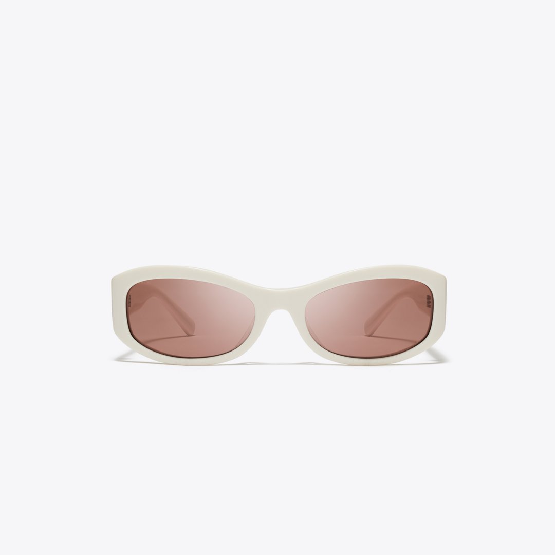Tory Burch Miller Rectangle Sunglasses BONE/LIGHT BROWN