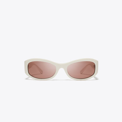 Tory Burch Miller Rectangle Sunglasses BONE/LIGHT BROWN