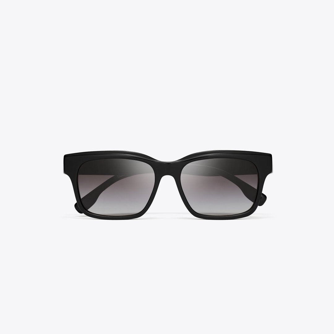 Tory Burch Miller Rectangle Sunglasses BLACK/GREY GRADIENT