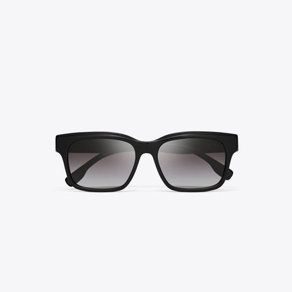 Tory Burch Miller Rectangle Sunglasses BLACK/GREY GRADIENT