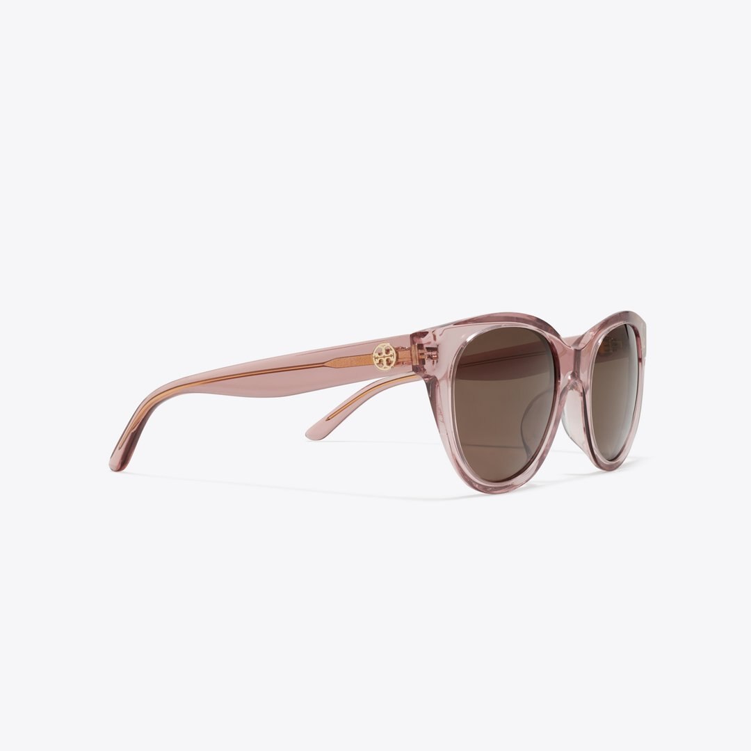 Tory Burch Miller Round TRANSPARENT PINK/ DARK BROWN