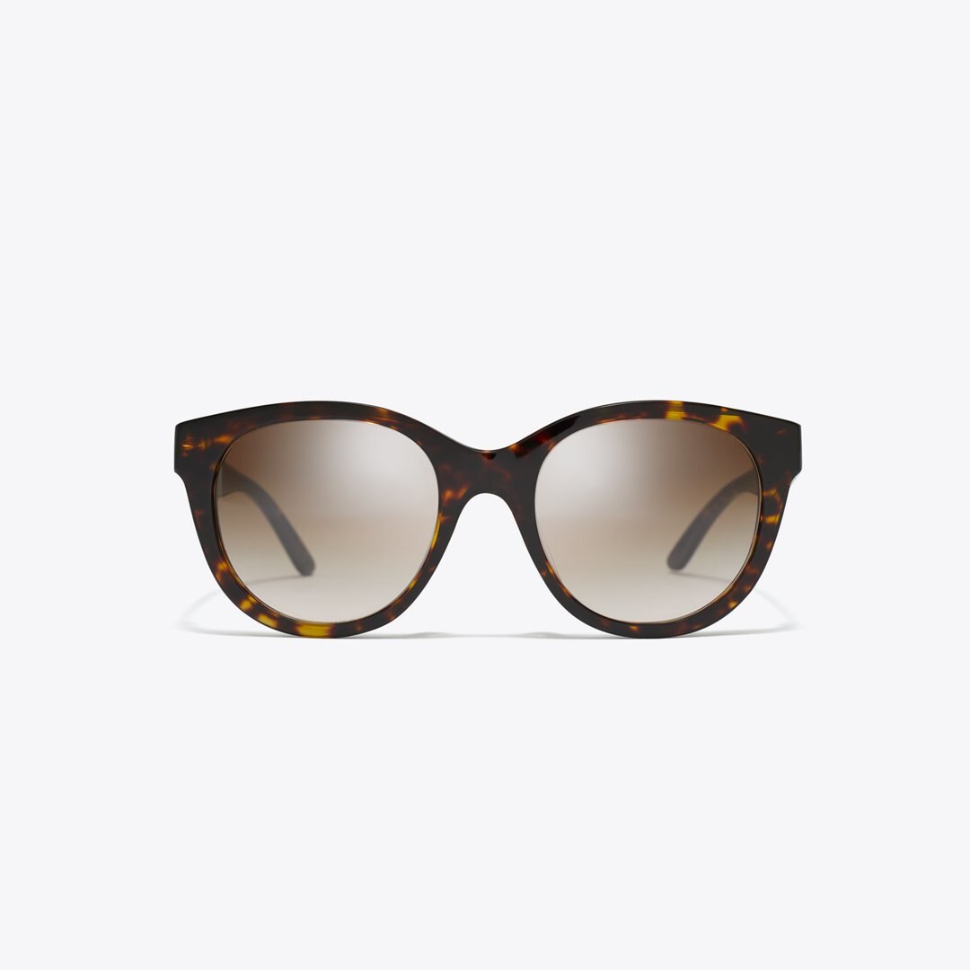 Tory Burch Miller Round DARK TORTOISE/ SOLID BROWN