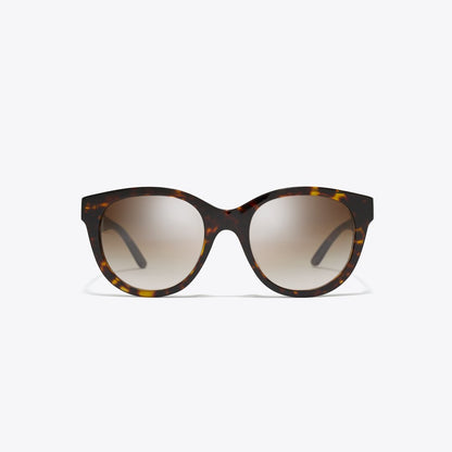 Tory Burch Miller Round DARK TORTOISE/ SOLID BROWN