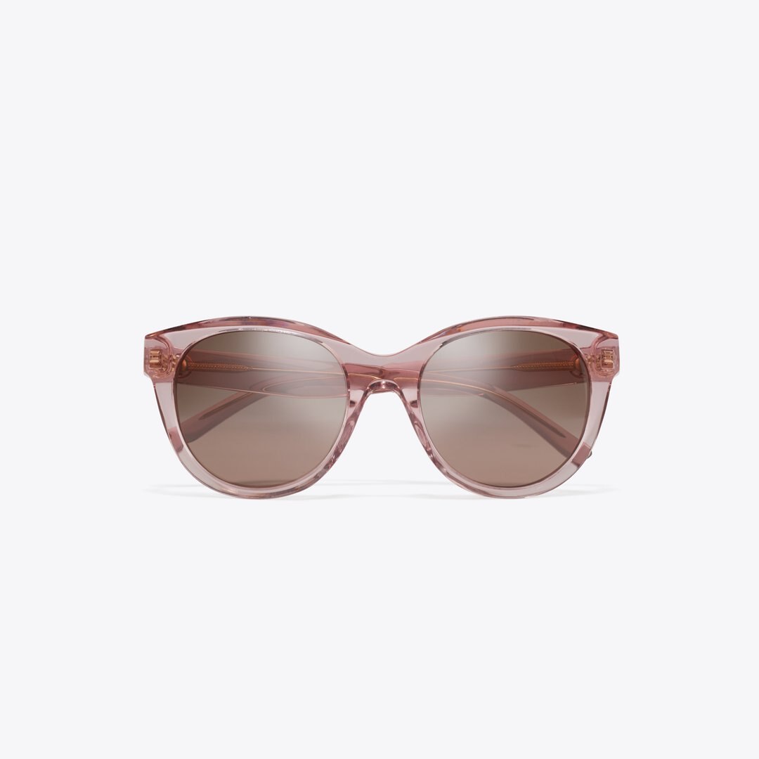 Tory Burch Miller Round TRANSPARENT PINK/ DARK BROWN