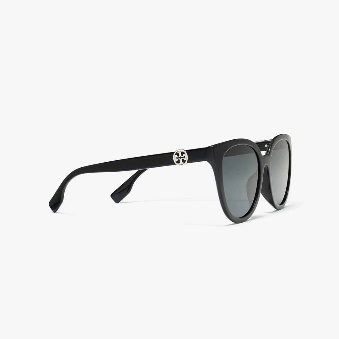 Tory Burch Miller Round Sunglasses BLACK/DARK GREY