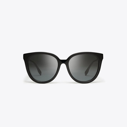 Tory Burch Miller Round Sunglasses BLACK/DARK GREY