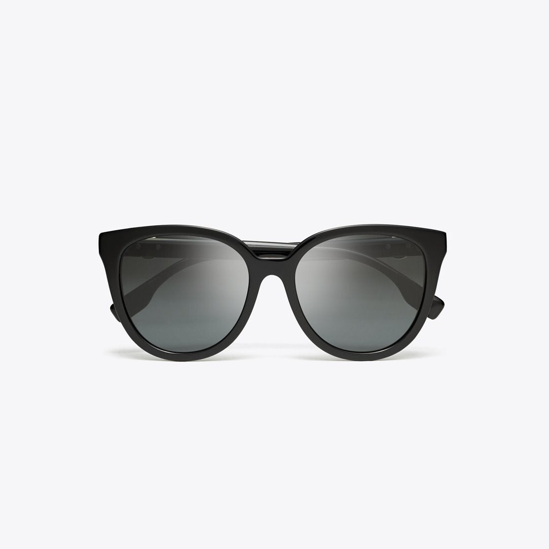 Tory Burch Miller Round Sunglasses BLACK/DARK GREY