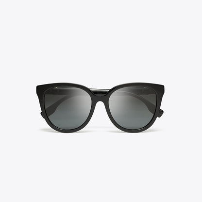 Tory Burch Miller Round Sunglasses BLACK/DARK GREY
