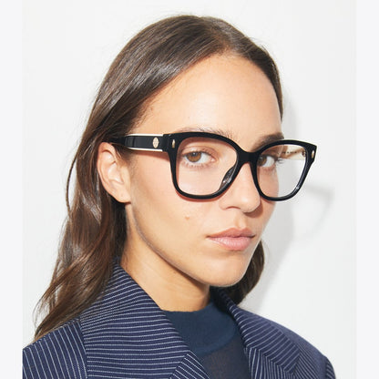 Tory Burch Miller Square Eyeglasses BLACK/IVORY