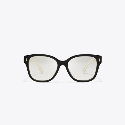 Tory Burch Miller Square Eyeglasses BLACK/IVORY