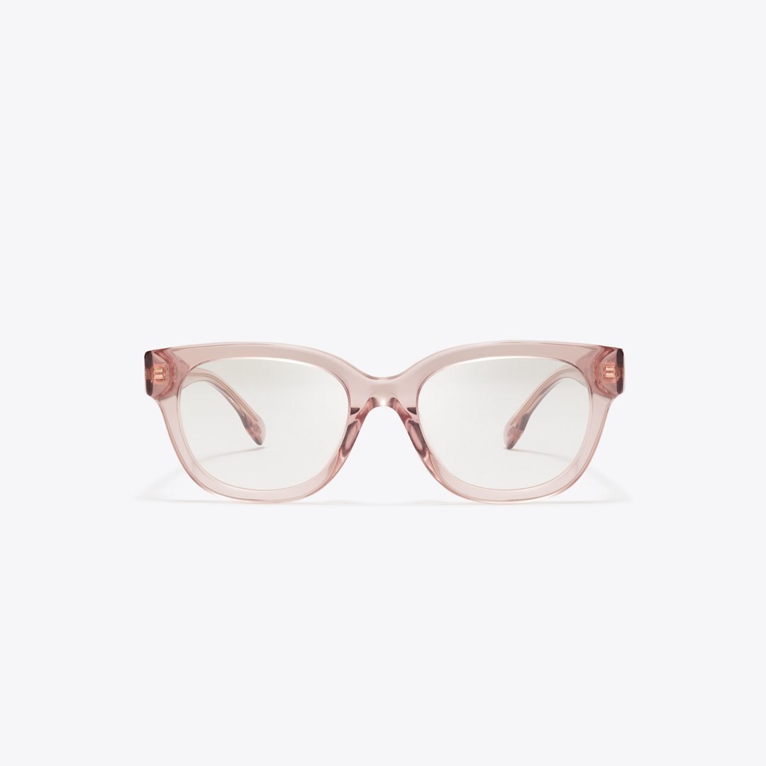 Tory Burch Miller Square Eyeglasses TRANSPARENT LIGHT PINK