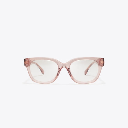 Tory Burch Miller Square Eyeglasses TRANSPARENT LIGHT PINK